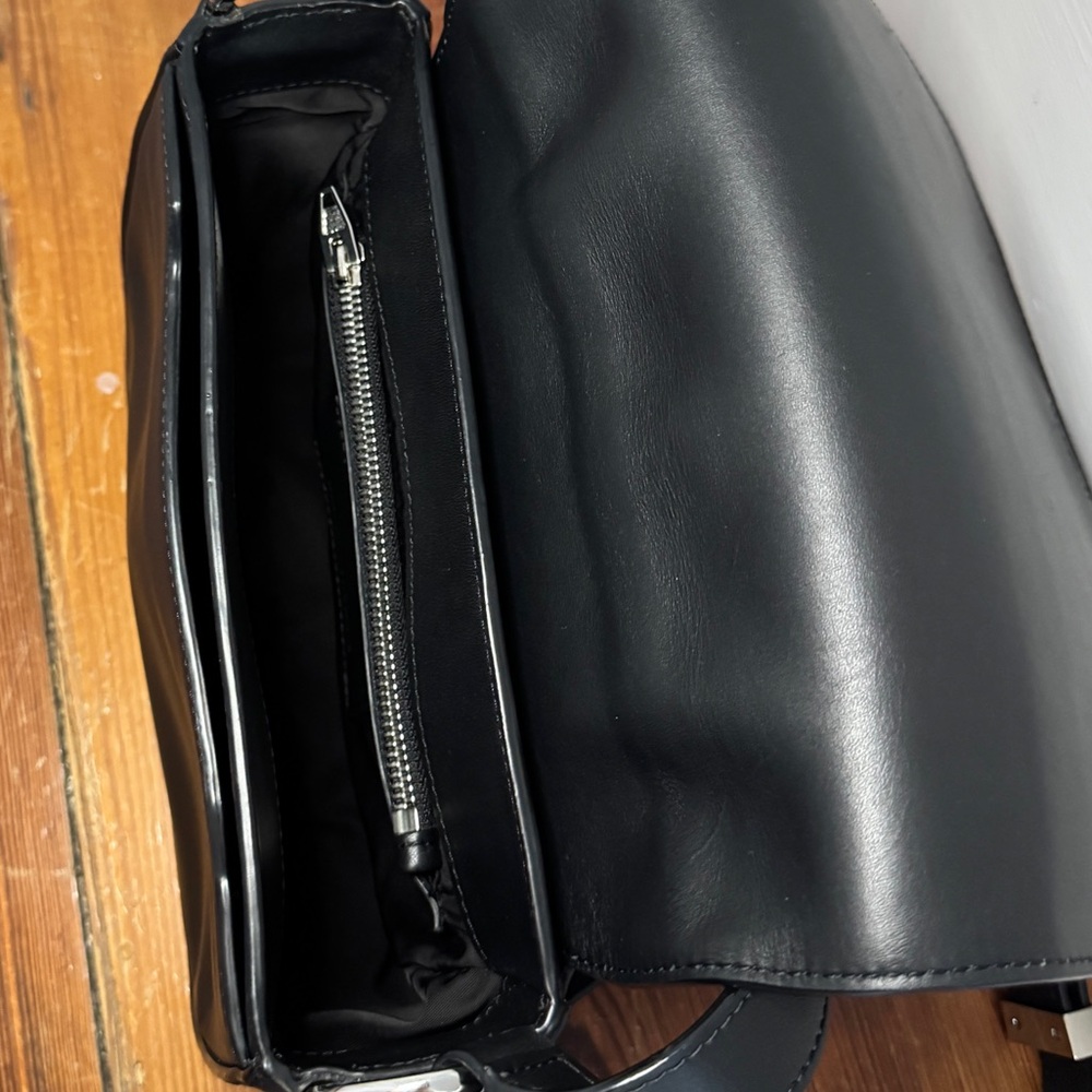 Alexander Wang SS16 Sample Lia Studded Crossbody Saddle Bag Silver Black Leather - Picture 10 of 16